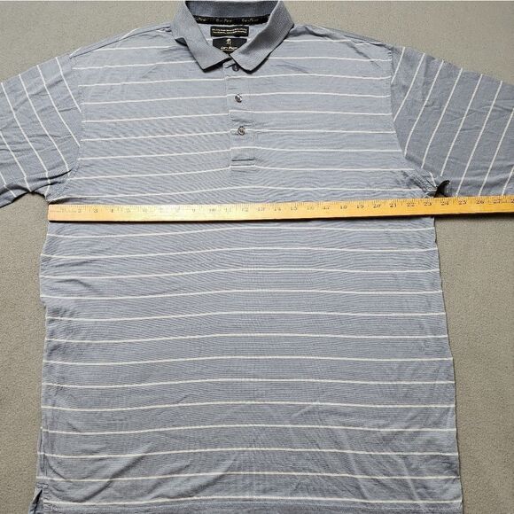 Gary Player Grey Striped Short Sleeve Golf Polo Shirt Sz Large - Picture 9 of 10